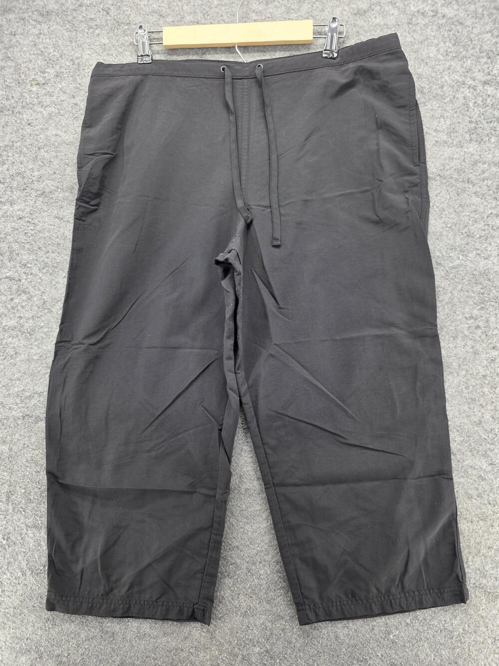 LL Bean Pants Mens Large Black Nylon Drawstring Lightweight Outdoors Hiking